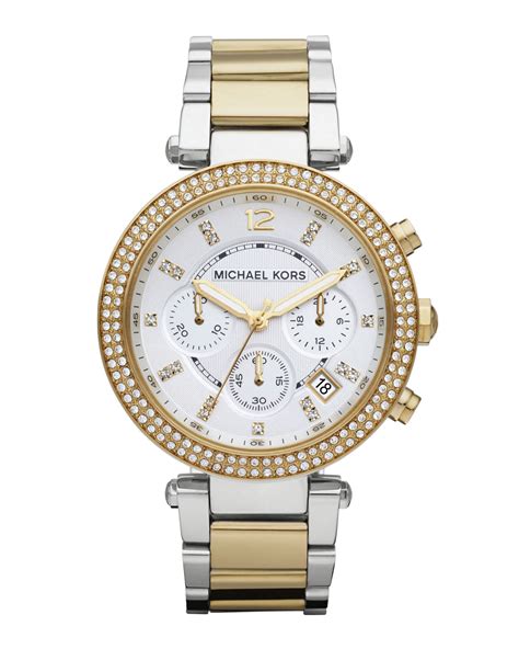 michael kors silver tone glitz parker women's watch|Amazon.com: Michael Kors Parker Chronograph .